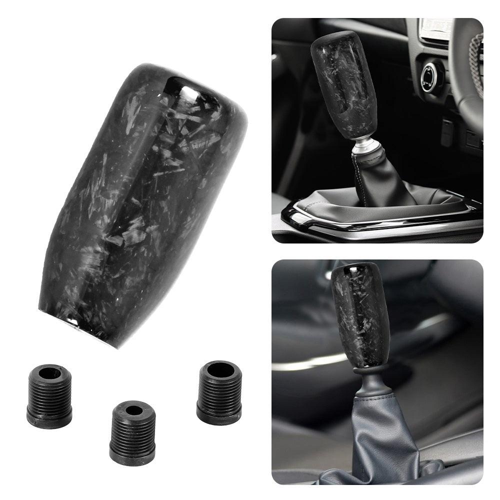RASTP Universal Forged Carbon Fiber Shift Knob Car Manual Shift Lever Handle with 3 Adapters - RASTP