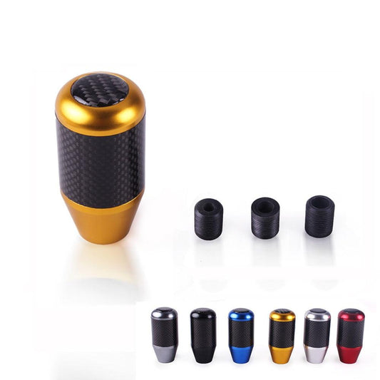 RASTP Universal Carbon Fiber Manual Gear Shift Stick Shifter Lever Knob with 3 Adapters - RASTP