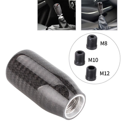 RASTP Universal Carbon Fiber Shift Knob Manual Transmision Stick Shifter with 3 Adapters - RASTP