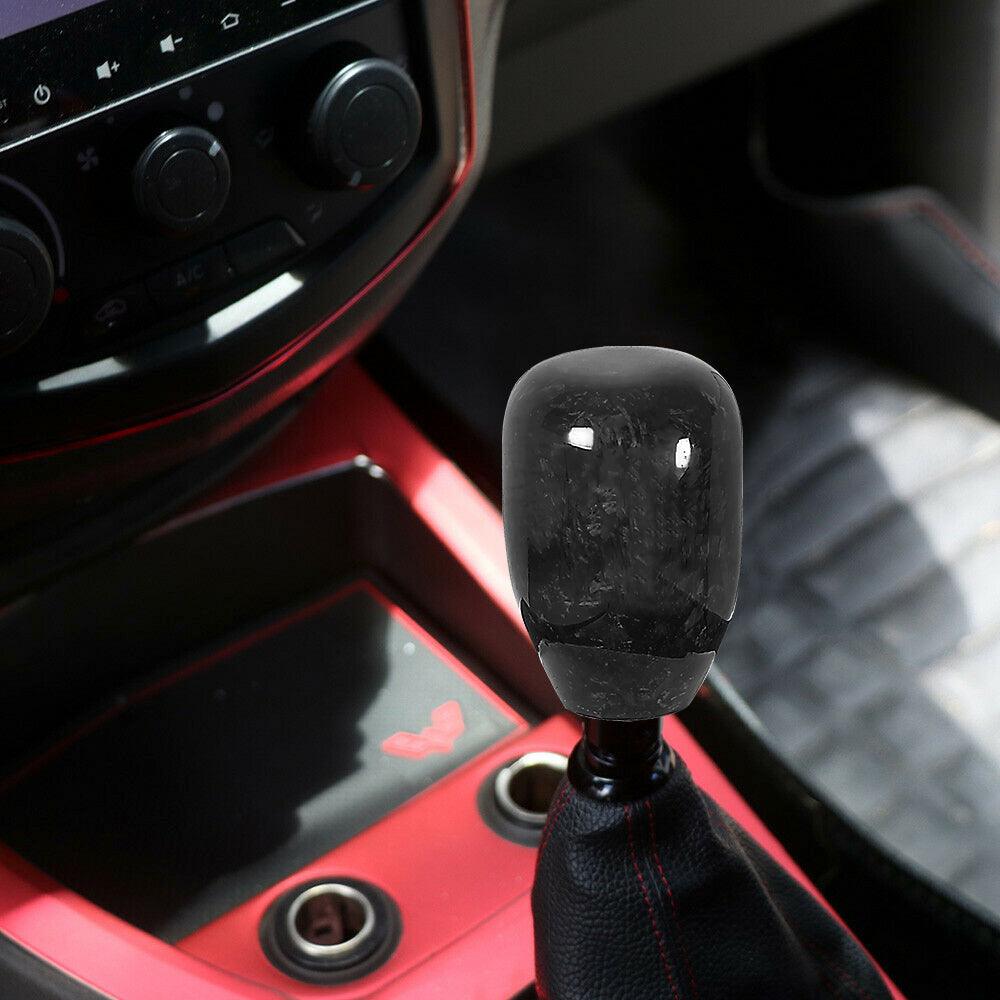 RASTP Universal Forged Carbon Fiber Oval Shift Knob Car Manual Shift Lever Handle with 3 Adapters - RASTP