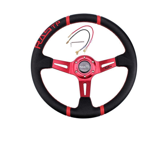 RASTP Universal 13 inch 345mm Modification Racing Steering Wheel 92mm Deep Dish 6 Bolt - RASTP