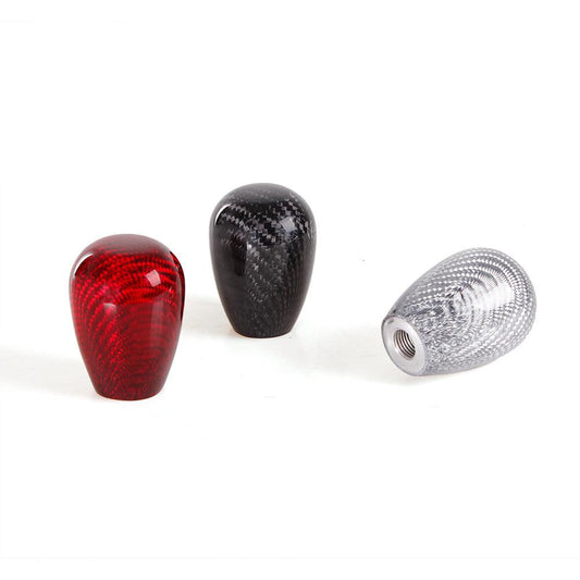 RASTP Universal Egg Shape Carbon Fiber Shift Knob Automatic Shifter Knob with 3 Adapters - RASTP