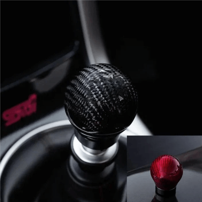 RASTP Universal Carbon Fiber Shift Knob Ball Shape Gear Shifter Knobs with 3 Adapter - RASTP