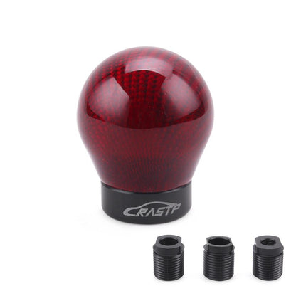 RASTP Universal Carbon Fiber Shift Knob Ball Shape Gear Shifter Knobs with 3 Adapter - RASTP