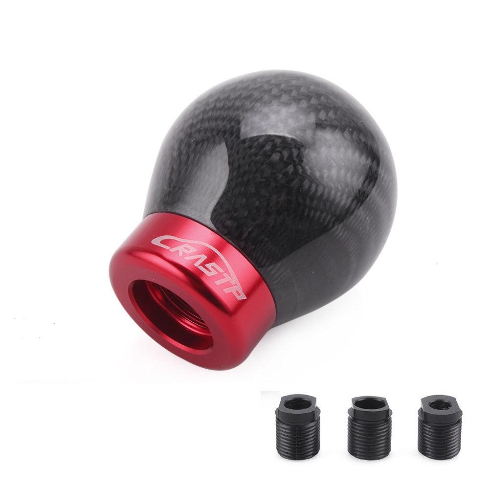 RASTP Universal Carbon Fiber Shift Knob Ball Shape Gear Shifter Knobs with 3 Adapter - RASTP