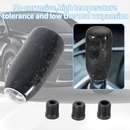 RASTP Universal Forged Carbon Fiber Shift Knob Car Manual Shift Lever Handle with 3 Adapters - RASTP