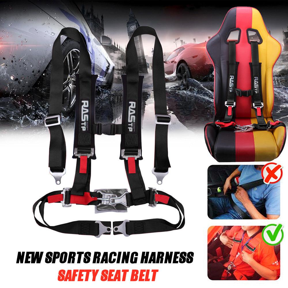 RASTP 4 Point H-Style Safety Harness Racing Seat Belt with Comfort Heavy Duty Shoulder Pads - RASTP