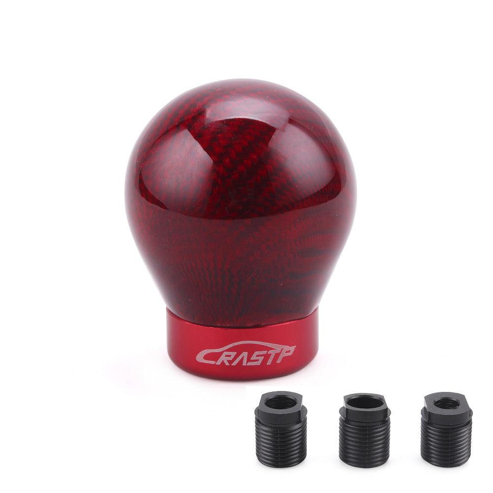 RASTP Universal Carbon Fiber Shift Knob Ball Shape Gear Shifter Knobs with 3 Adapter - RASTP