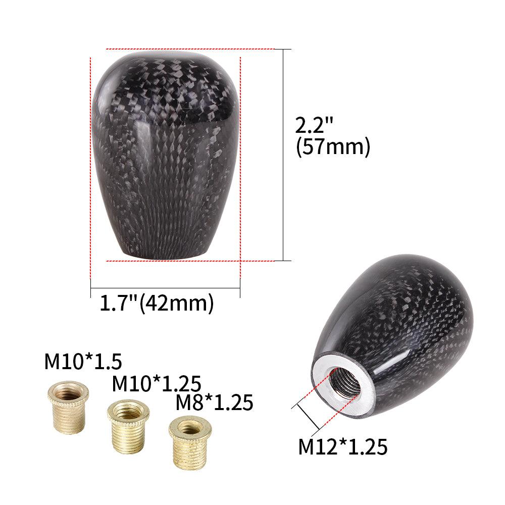 gear shift knobs for automatic RASTP Universal Carbon Fiber Shift Knob Egg Shape Gear Shift Knobs red