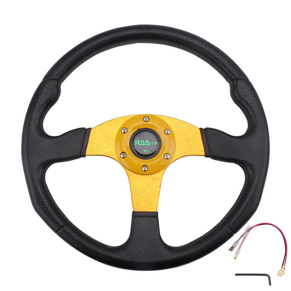 RASTP Universal 14 inch 350mm Golf Cart Steering Wheel 6 Bolts with Installation Tool - RASTP