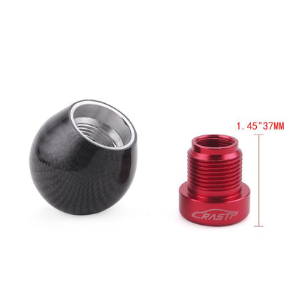 RASTP Universal Carbon Fiber Shift Knob Ball Shape Gear Shifter Knobs with 3 Adapter - RASTP