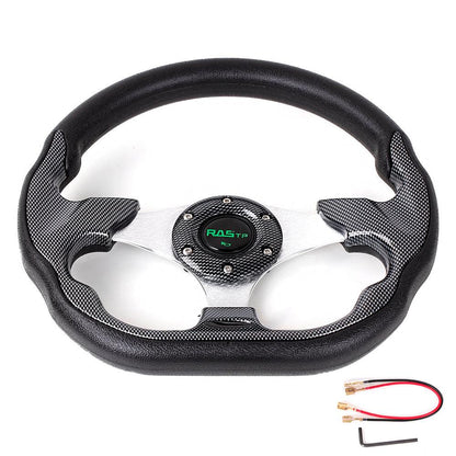 RASTP Universal 13 inch 322mm Sports Racing Steering Wheel for Golf Cart PU Leather 6 Bolt - RASTP