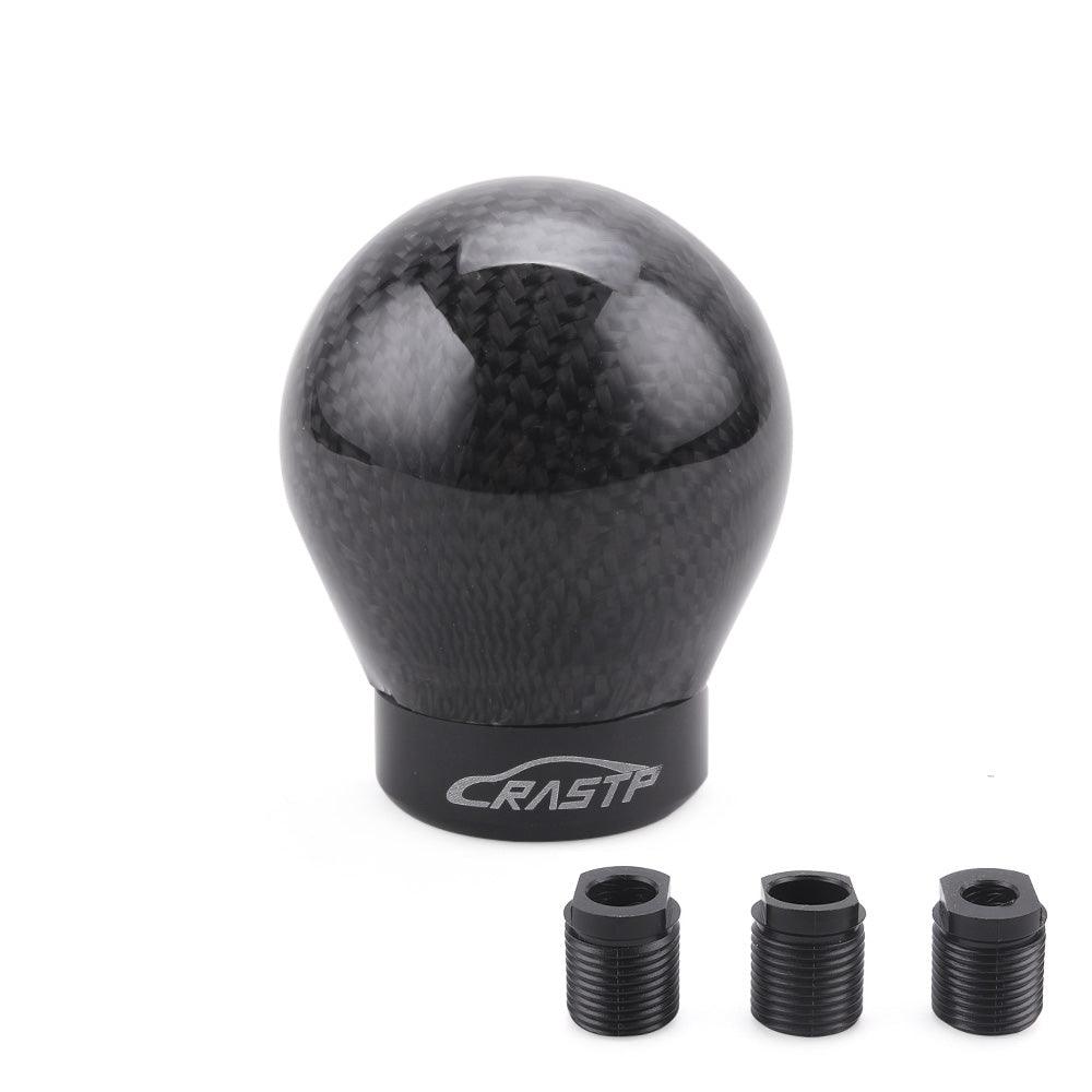 RASTP Universal Carbon Fiber Shift Knob Ball Shape Gear Shifter Knobs with 3 Adapter - RASTP