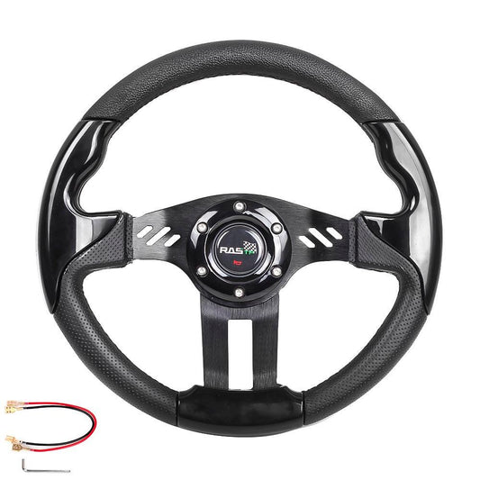 RASTP Universal 13 inch 327mm PU Steering Wheel Competitive Game Steering Wheel 6 Bolt - RASTP