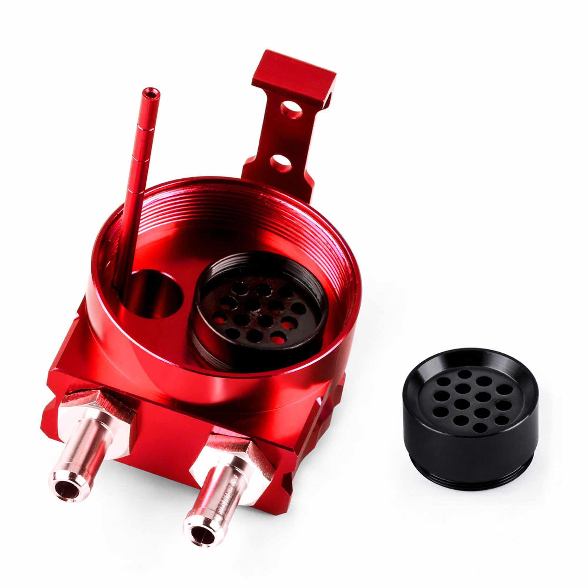 RASTP Universal 400ml Racing Oil Catch Can Tank Kit Polish Baffled Reservoir with Breather Filter with 3/8" Fuel Line - RASTP