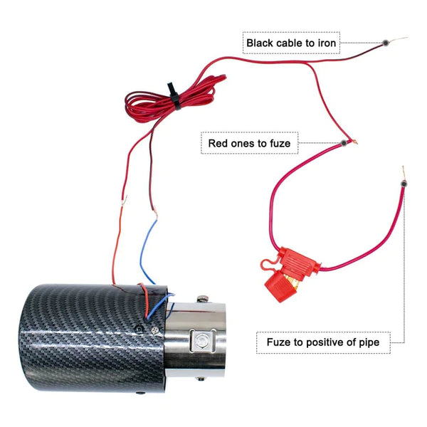 RASTP Universal Car Luminous Tail Throat LED Flaming Luminous Silencer Exhaust Tips - RASTP