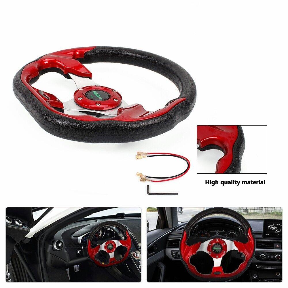 RASTP Universal 13 inch 322mm Sports Racing Steering Wheel for Golf Cart PU Leather 6 Bolt - RASTP