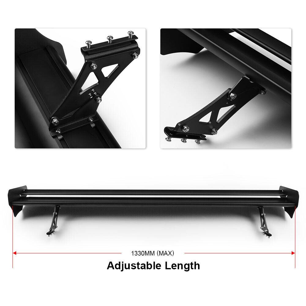 RASTP 53 Inch Sliding Adjustable Bracket Double Wing Fin Trunk Spoiler - RASTP