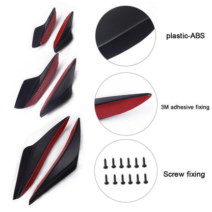 RASTP 6Pcs Universal Front Bumper Spoiler Canards Decoration - RASTP