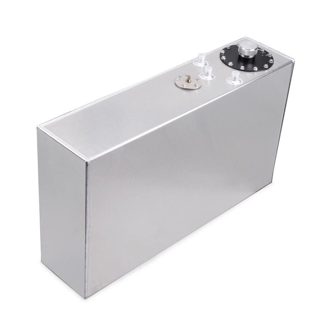 RASTP 18.5 Gallon/70L Race Fuel Cell Gas Tank with Cap and Level Sender Polished Aluminum - RASTP